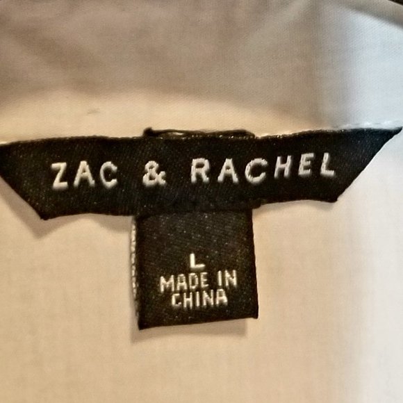 ZAK & RACHEL WHITE BLOUSE BUTTON DOWN LARGE - Picture 3 of 5